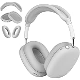 3 in 1 Silicone Case Cover for AirPods Max Headphones, Anti-Scratch Ear Pad/Ear Cups/Headband for AirPod Max, Accessories Silicone Protector for Apple AirPods Max (Grey)