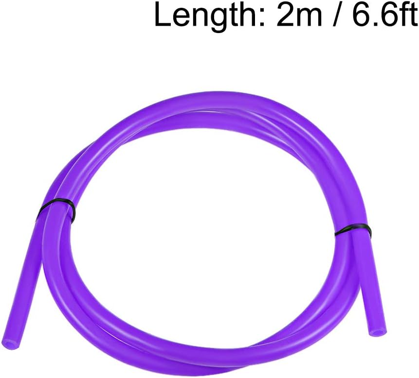 sourcing map Silicone Tubing, 4mm ID x 7mm OD 2m Rubber Tube Air Hose Water Pipe for Pump Transfer Purple - Image 4