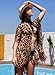 Women's Floral Kimono Cover Up Lightweight Leopard Chiffon Beachwear for Bikini Bathing Suit Cardigan and Swimwear(One Size,Leopard)