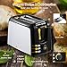 2 Slice Toaster Best Rated Prime Wide Slot Toasters 2 Slice Compact Black Stainless Steel Toaster with Bagel/Defrost/Cancel Function Removable Crumb Tray