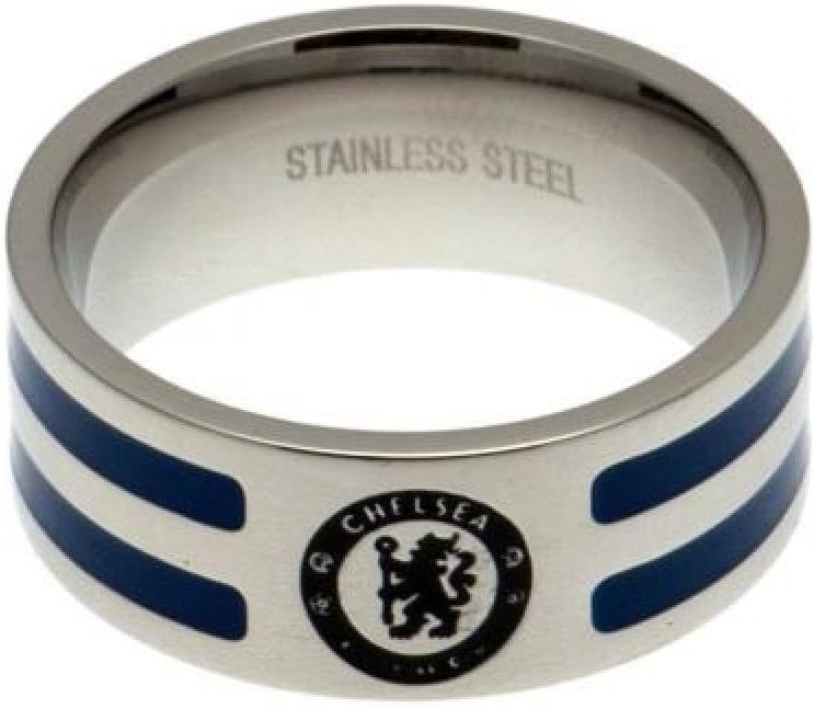 Chelsea FC Official Football Gift Colour Stripe Ring (Large) - A Great Christmas / Birthday Gift Idea For Men And Boys