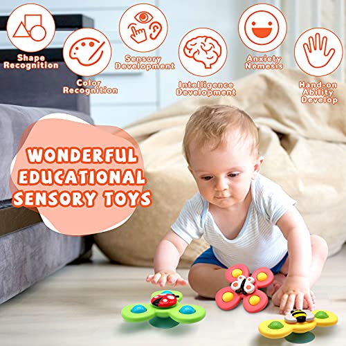 Suction Cup Spinner Toys for 2 3 Year Old Girl Boy Gift, Sensory Toys