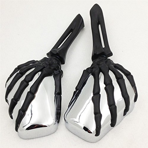 Motorbike Claw skull Mirror Harley Heritage Springer Sportster Dyna Glide Softail V Rod Black
