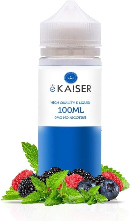 eKaiser Flavours 0mg E-Liquid Short Fill 50/50 PG/VG 100ml Shortfill Reusable Bottle No Nicotine Berry Mint Eliquid for E-Cigarette and Eshisha