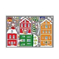 Mkcether Merry Christmas Cartoon Snowman Santa Window Sticker DIY Window Clings Decal Wall Stickers Removable Creative Wall Self-Adhesive Wall Decal Window Decoration for Home,Hotel,Shop Windows