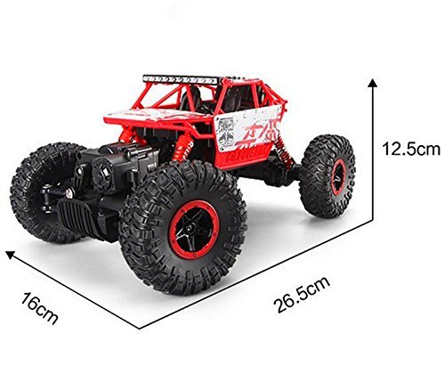 RC car,DeXop 2.4GHZ Electric Rock Crawler Radio Control Cars Off Road high Speed Racing Remote Control Cars-Red - Thumbnail 4