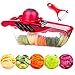5XBokdy Vegetable and Fruit Chopper Vegetable and Fruit 5 IN 1Multifunction Vegetable Slicer 5 Stainless Steel Blades