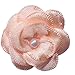 Chenkou Craft 40pcs Satin Ribbon Flower with Rhinestone Wedding DIY Appliques (Peach)