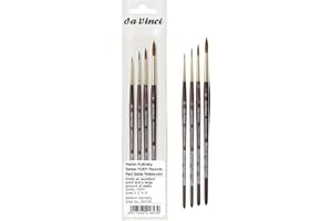 da Vinci Watercolor Brush Set 5547A2 - Harbin Kolinsky Series 1526y Rounds 4 Brush Set with Sizes 0, 2, 4, 6
