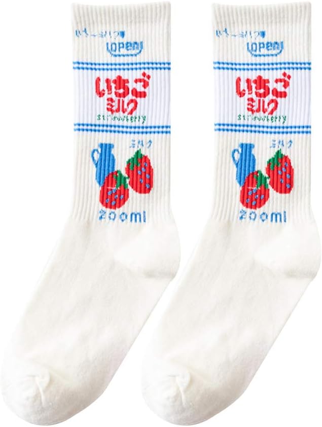NNGUBIU New Japanese Kawaii Sweet Women's Socks Funny Cute Cream Candy Color Milk Strawberry Long Socks For Girl Christmas Gift