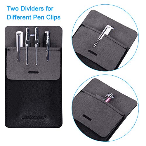 Wisdompro Pocket Protector, 3 Pack PU Leather Heavy Duty Pen Holder