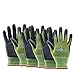 Golden Scute 3 Pairs Bamboo Fiber Working Gloves, Micro-Foamed Nitrile Coating Safety Work Gloves for Gardening, Fishing, Clamming, Restoration Work (Small/Size 7)
