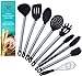 Kitchen Eight Five Set of 8 Kitchen Utensils- Nonstick, Heat Resistant Stainless Steel & Silicone Cooking Spatulas- Includes Tongs, Serving Spoon, Pasta Server, Ladle, Whisk, 2 Spatulas, & Strainer