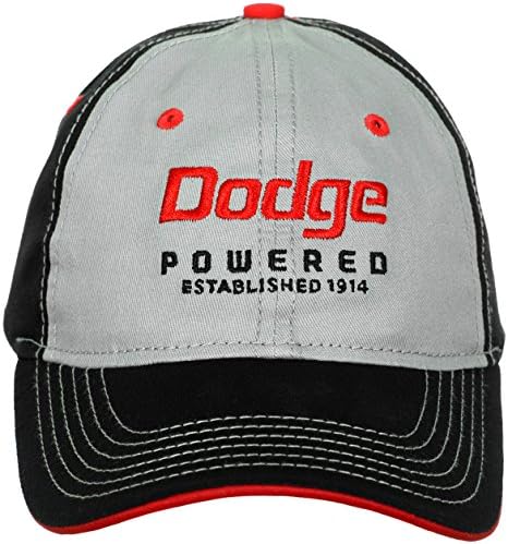 Headwear Dodge Powered Cap a Gray Black Adjustable Cap Unisex Hat