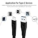 Type C Cable, USB 3.0 A to USB C Charger Data Flat Cable (2-PACK 6.6ft), Built-in Magnet to Absorb Table, for Samsung Galaxy Note 8 S8 Plus Google Pixel LG G6 V20 Nintendo Switch New Macbook (Black)