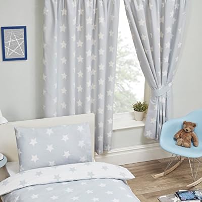 Price Right Home Stars Grey White Single Duvet Cover Set