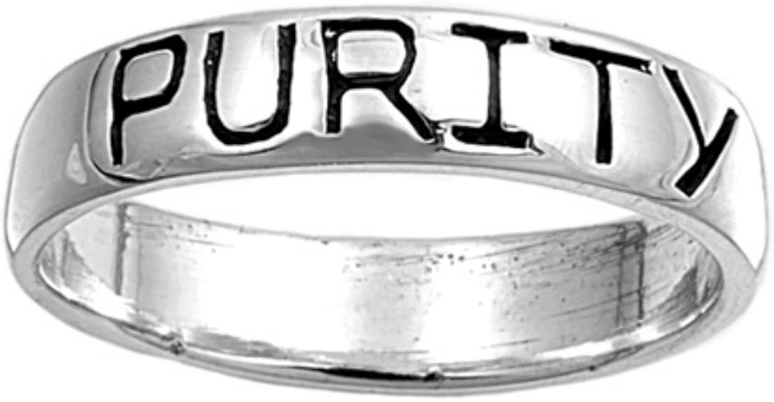 5mm Sterling Silver Purity Band Ring (7.5) Clothing