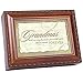 Cottage Garden Grandmas Hold Hands Little While Woodgrain Rope Trim Jewelry Music Box Plays Wonderful World