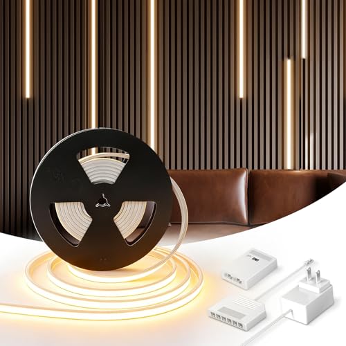 V4light - Tira de luz LED de silicona de 16.4 pies, tira de luz LED flexible de emisión superior, 2700 K a 6500 K, blanco sintonizable, CRI90, 12 V de bajo voltaje, regulable debajo del gabinete y kit