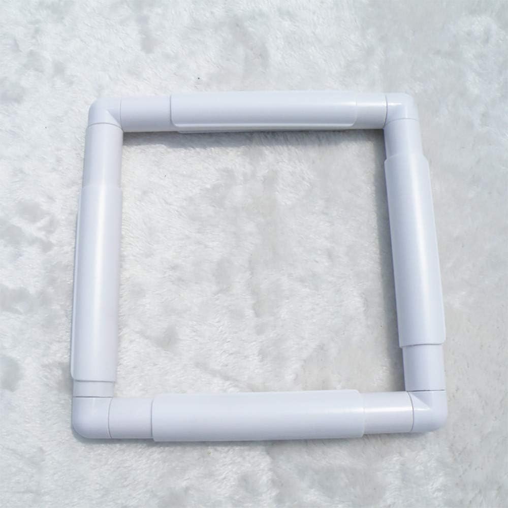 Liyes Handhold Square Shape Embroidery Plastic Frame, Hoop Cross Stitch Craft DIY Tool, White Crossing Stitching Sewing Hoop, for Quilting, Cross-Stitch, Needlepoint, Silk-Painting (27.927.9CM)