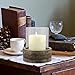 Stonebriar Industrial Wooden Pillar Holder with Rust Trim and Removable Glass Cylinder, Rustic Decor Accents for Dining Table, Coffee Table, Mantel, or Any Table Top, Small