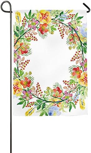 Weiheiwec 9 Wreath With Branches Flowers And Leaves Save The Date Card Invitation Home Flag Garden Flag Demonstrations Flag Family Party Flag Match Flag 1218inch
