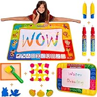 Wow Four Design Updated 2019 Version AquaDoodle Mat - Aqua Magic Mat - Water mat - Educational Travel Toys Gifts for Age 2 3 4 5 6 Year Old