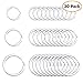 Flat Key Rings Key Chain Metal Split Ring 30pcs (Round 3/4 Inch, 1 Inch and 1.25 Inch Diameter), for Home Car Keys Organization, Nickel Plated Silver