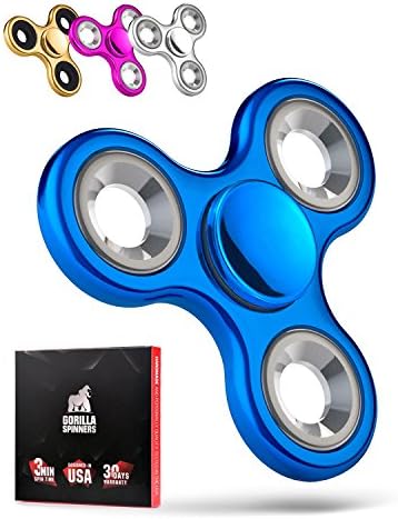 Gorilla Spinners - Fidget Spinner Toy with High Speed Steel Bearing in Premium Gift Box, 1-4 min of Spin Time (blue)