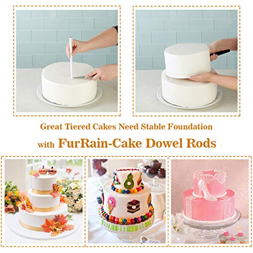 24 Pieces Plastic Cake Dowel Rod White Cake Dowel Rods, 0.4 Inch