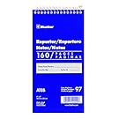 Blueline Reporter Notebook / Note Pad, 4 x 8 inches, 160 Pages / 80 Sheets  (AT8B)