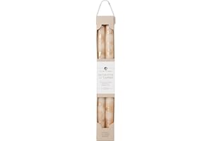 Northern Lights Candles Premium Tapers - 12" 2pk - Cream w/Gold - 73308