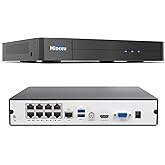 【16 channel Extendable】Hiseeu 8 Port 4K PoE Network Video Recorder NVR, Support 4K/2K/8MP/5MP/3MP/1080P PoE Camera, Free Remo