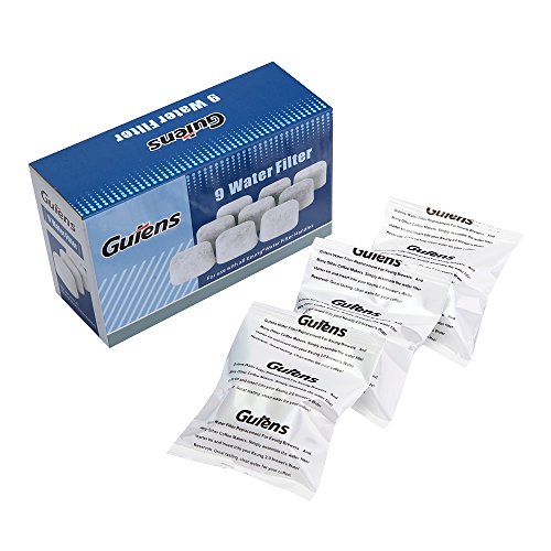 Gutens 9 Water Filter Cartridges Charcoal Water Filters Replacements Fits 2.0 Models, All Keurig Modes