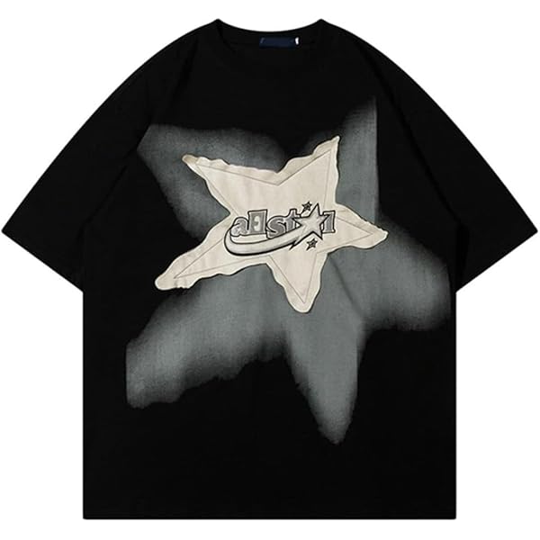 【HI FI FNK】Star Oversized Top CUTEGAL Y2K 90s Star Shirt Star Top Vintage Oversize Shirts