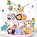 45 Pack Zoo Animal Cupcake Toppers Cupcake Wrappers For Jungle Safari Baby Shower Decorations,Kids Birthday Party Supplies