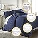 HC Collection Duvet Cover - Navy Queen Size Duvet Cover - 3 Piece Soft Breathable Microfiber Duvet Cover Set with Zipper Closure & 2 Pillow Shams