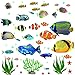Fish Wall Stickers Under The Sea Decorative Wall Decals Coral Reef Fish Wall Stickers Peel and Stick Starfish Wall Art Sticker Decals for Kids Nursery Bedroom Living Room