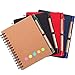 Gejoy 4 Pieces Spiral Notebook Dot Grid Notepad with Pen in Holder, Sticky Notes and Page Marker Colored Index Tabs Flags, 4 Colors Cover