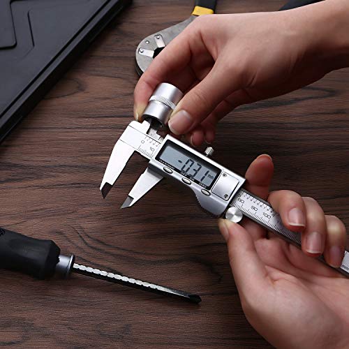 OCGIG Digital Caliper Carbon Fiber Vernier Caliper 0-6 Inches 150mm with Large Clear LCD Screen Inch/Millimeter Conversion - Thumbnail 2