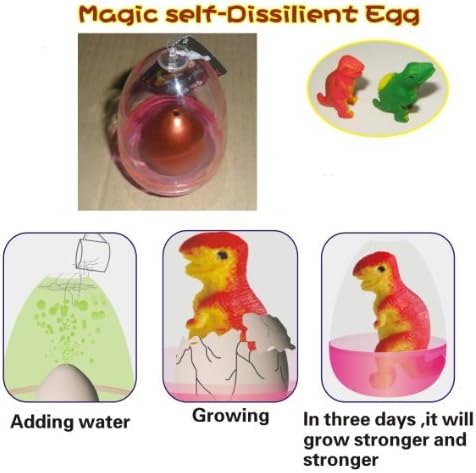 12 Magic Self-dissilient Dinosaur Eggs - In 4 Color, Have Fun to Leaning Science,kids Party Favor