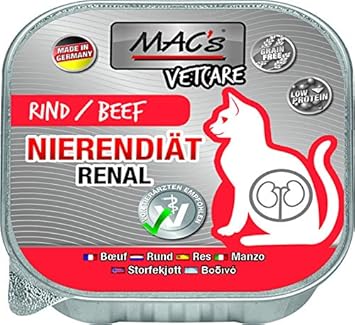 MACs Cat Vetcare Nierendiät Rind 100g für Katzen 16er Pack (16 x 100g)