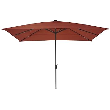 Better Homes and Gardens. 8 x 11 ft. Rectangular Aluminum Market Solar Lighted Patio Umbrella - Tuscan