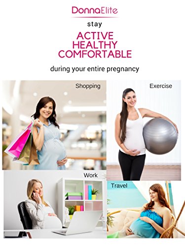Premium Maternity Support Belt & Bra Extender & Belly Sticker Bundle by DonnaElite - Breathable Pregnancy Band, Cotton lining - Lower Back and Pelvic Pain Relief - One Size