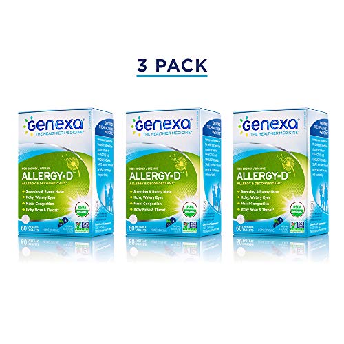 Genexa Allergy-D | Certified Organic & Non-GMO, Physician Formulated, homeopathic | Multi-Symptom Allergy Relief Medicine | 180 Tablets (3 Pack) - Thumbnail 3