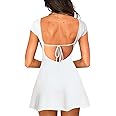 Lancifolium Y2k Square Neck Backless A-line Mini Sun Dresses for Women Summer 2024 Elegant Cocktail Party Sundress