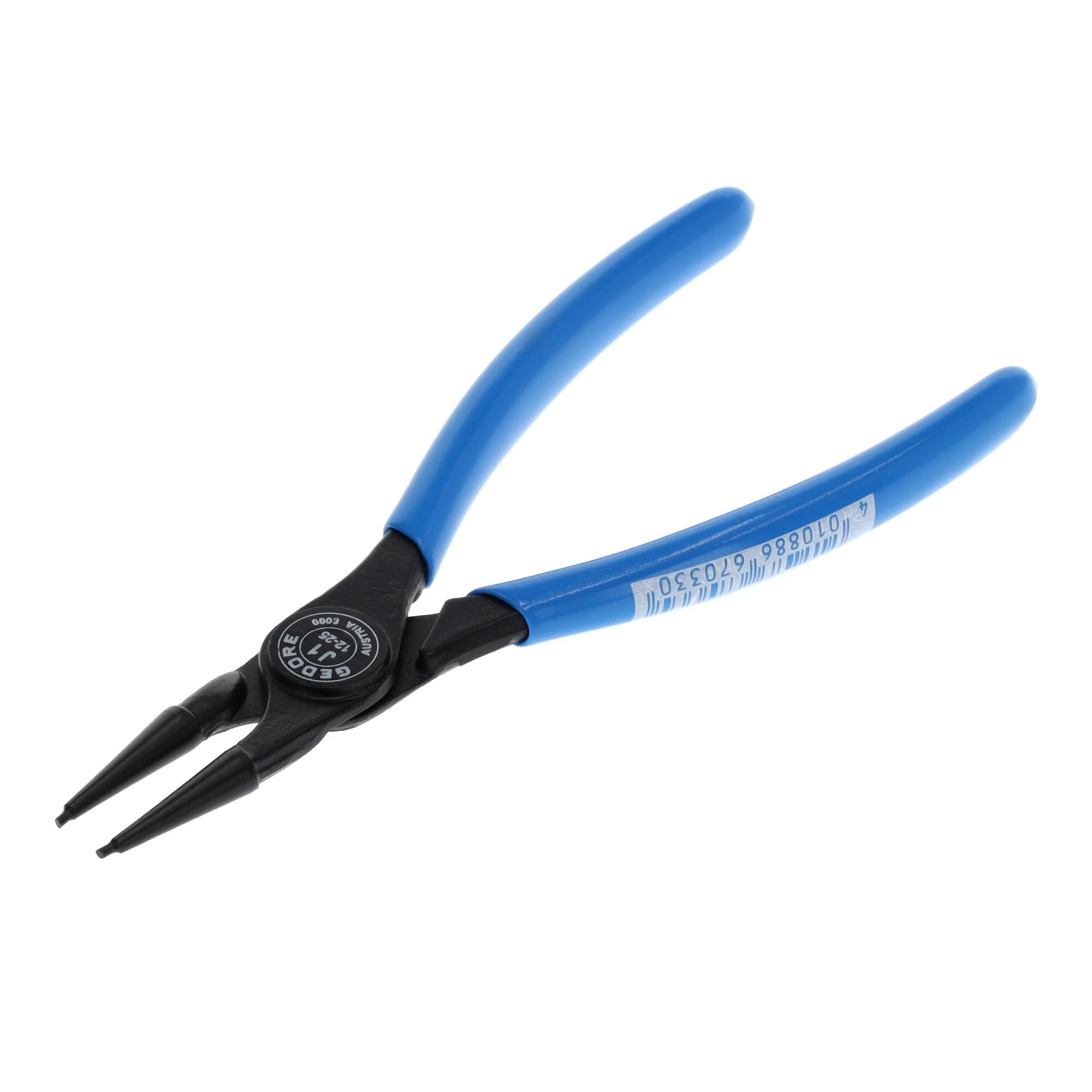 GEDORE Circlip pliers for inner circlips, Straight jaws, Shaft dia. 12-25 mm, Tip dia. 1.3 mm, Steel, 8000 J 1