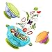 Zooawa Baby Suction Bowl and Spoon Set, 3 Pack Baby Weaning Set Nonslip BPA-Free Feeding Bowls with Lids Self Feeding Training Storage Bowl Cutlery Travel Set, Great Shower Gift for Infant Toddler