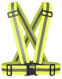 Best Reflective Safety Vest - Stay Safe Jogging, Cycling, Working, Motorcycle Riding, or Running - Elastic and Easily Adjustable Means the Best Running Gear Around