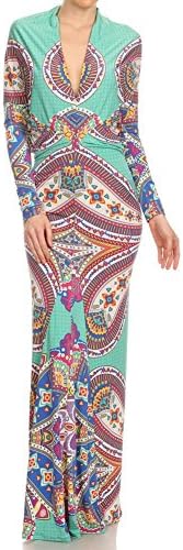 MULTI WAY Reversible PLUNGING Convertible MAXI DRESS Off One Shoulder M